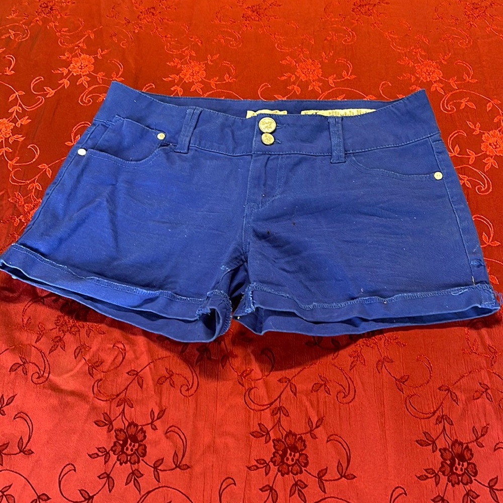 Indigo Rein Blue Cuffed Jean Shorts